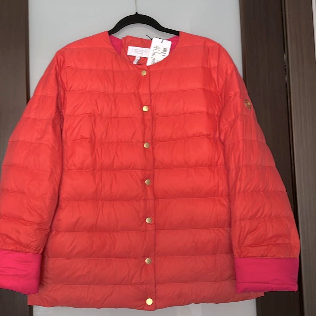 Escada Reversible Down Jacket Winter Sun Color Size 46